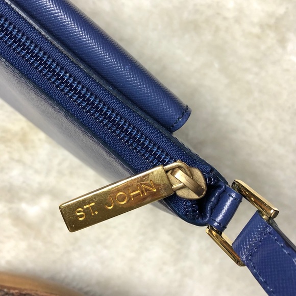 *St John | Blue Leather Shoulder Bag - Picture 2 of 8